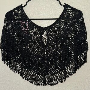 Black Diamond Beaded Poncho